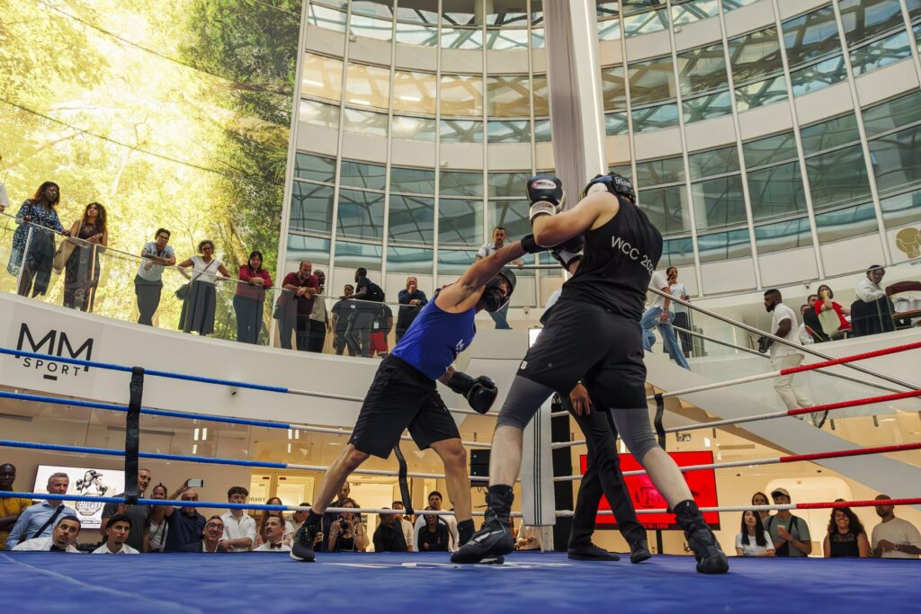 Combat vu depuis le bord du ring